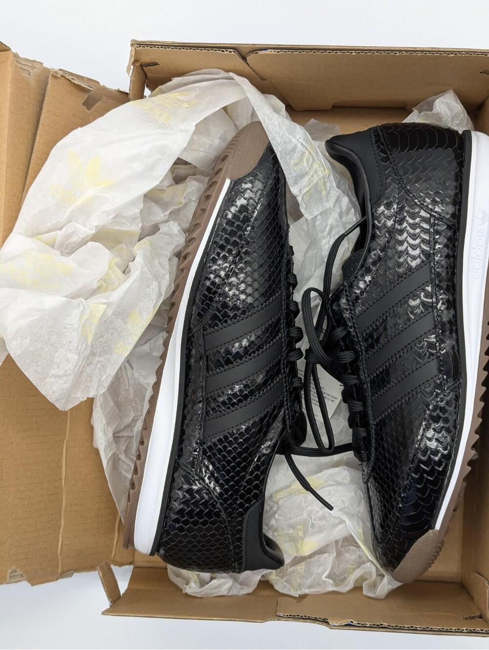 Women's Size 9.5 Adidas SL 72 OG W Black White Snakeskin Sneakers IH9170 New - Picture 7 of 10